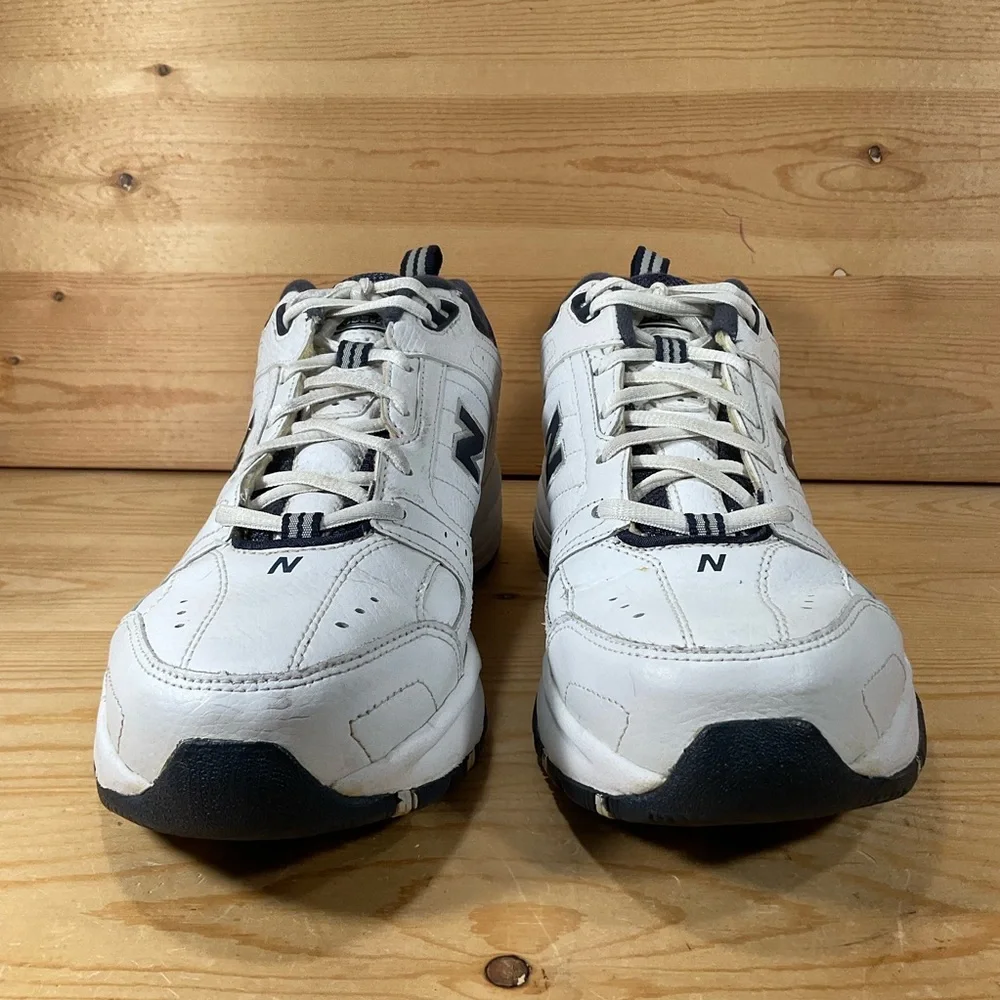 New Balance 608 v2 Training Shoes Men’s 8 4E X-WIDE White Navy Leather MX608V2W